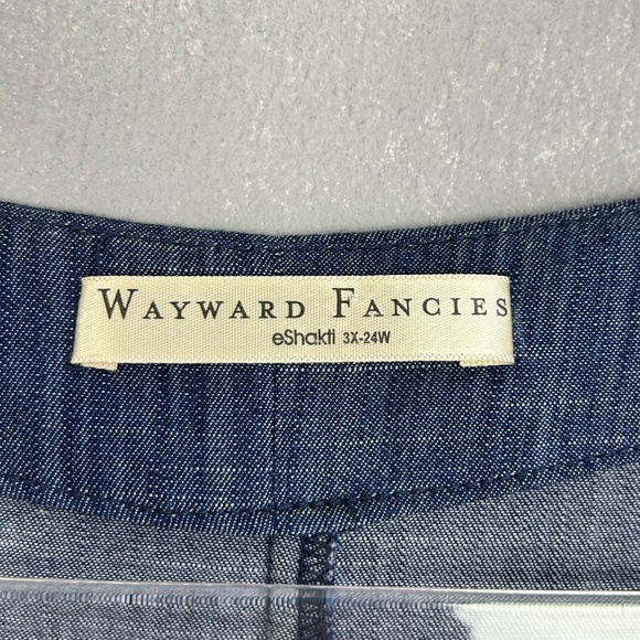 Wayward Fancies Eshakti size 3X maxi dress tier cotton chambray blue sleeveless - Picture 10 of 13